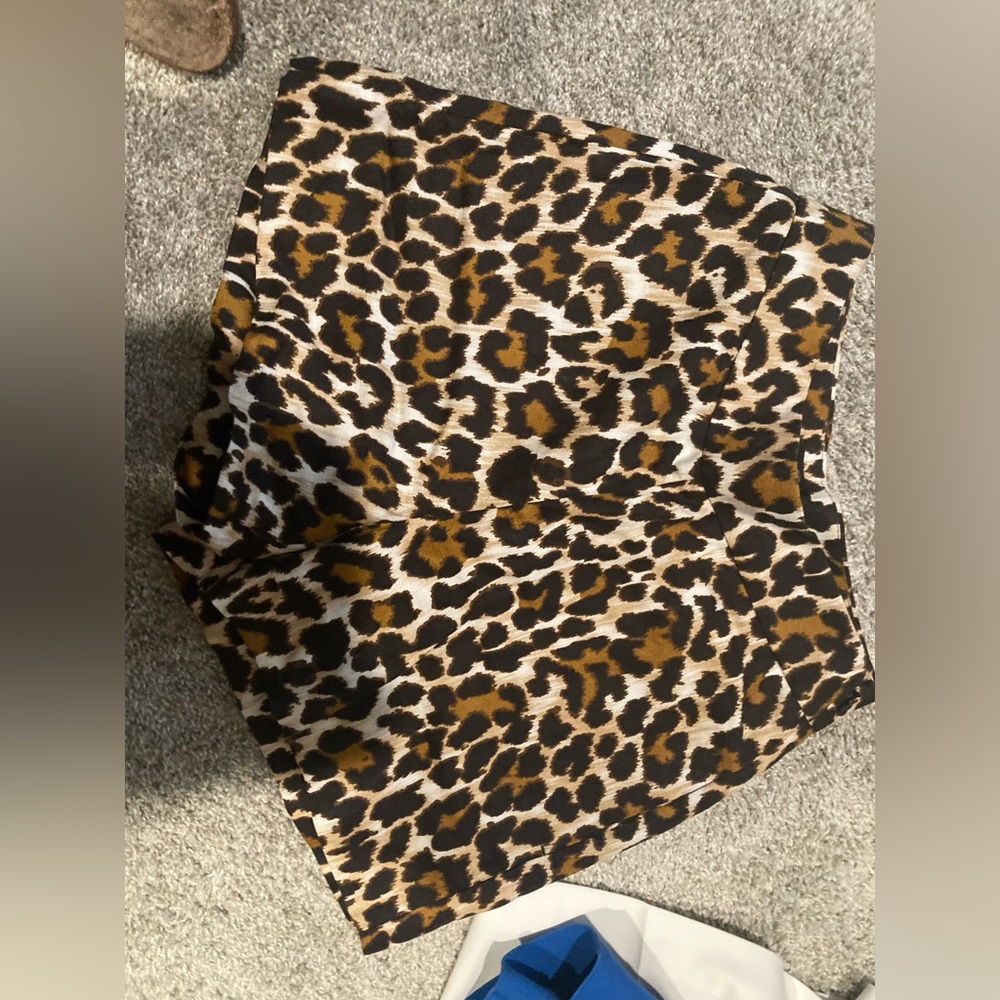 JCrew high waisted animal print lined linen shorts 2R